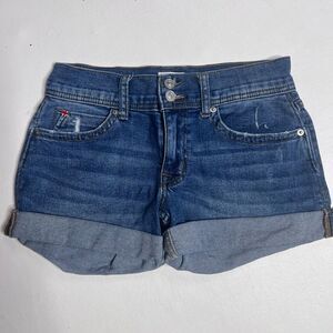 Hudson Jeans Blue Jean Shorts Cuffed Hem Relaxed Fit